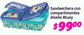 Oferta de Sandwichera Con Compartimentos Diseno Bluey por $99 en Soriana Híper