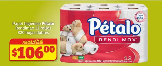 Oferta de Pétalo - Papel Higiénico por $106 en Soriana Híper