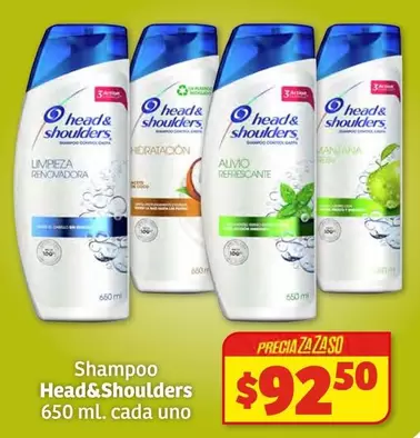 Oferta de Head & Shoulders - Shampoo por $92.5 en Soriana Híper