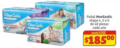 Oferta de Bebe - Pañal Etapa 4, 5 O 6 De 40 Piezas Cada Uno por $185 en Soriana Híper
