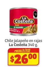 Oferta de La Costeña - Chile jalapeño en rajas por $26 en Soriana Súper