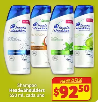Oferta de Head & Shoulders - Shampoo por $92.5 en Soriana Súper
