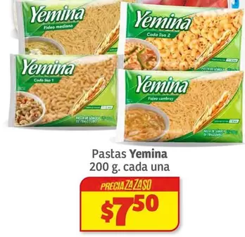 Oferta de Yemina - Pastas 200 G. Cada Una por $7.5 en Soriana Súper