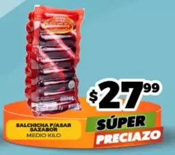 Oferta de Sazabor - Salchicha P/Asar por $27.99 en Merco