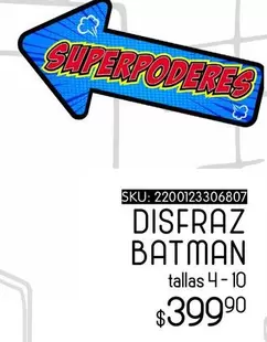 Oferta de Batman - Disfraz por $399.9 en Woolworth