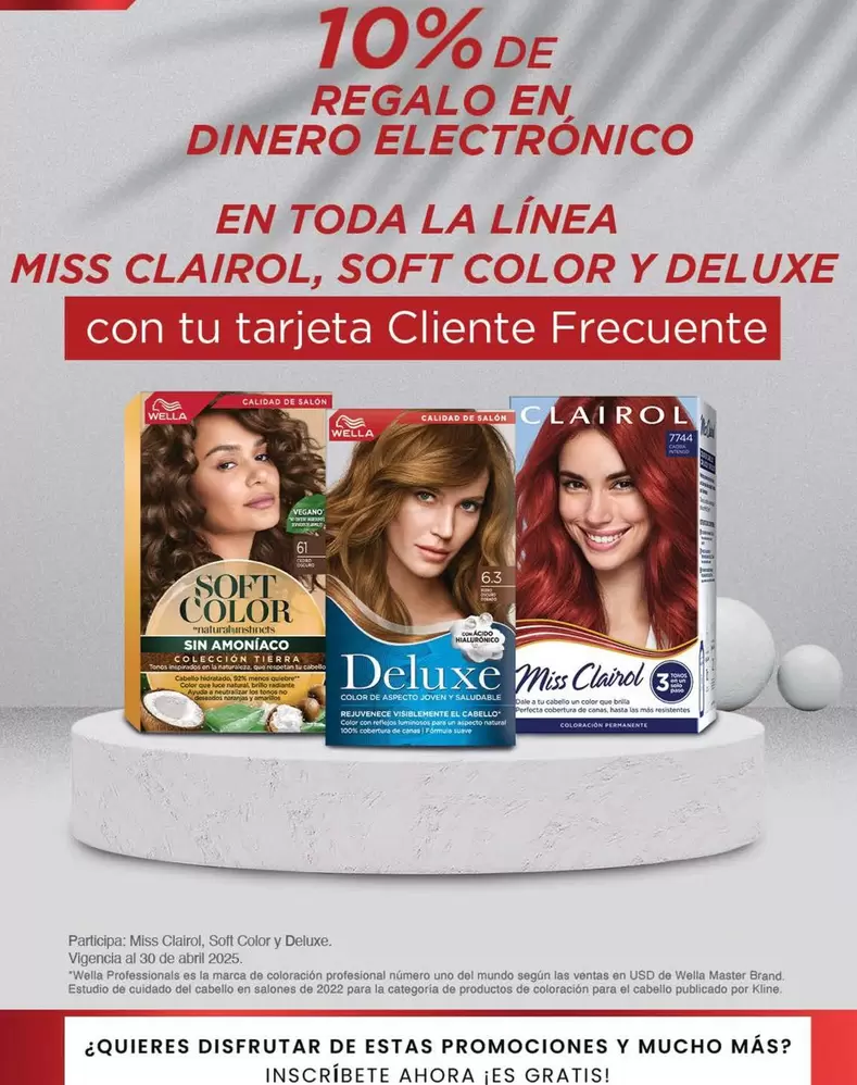 Oferta de Clairol - En Toda La Línea Miss , Soft Color Y Deluxe Con Tu Tarjeta en Woolworth
