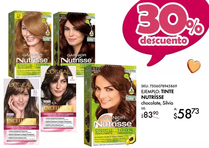 Oferta de Nutrisse - Embp. Tinte por $58.73 en Woolworth