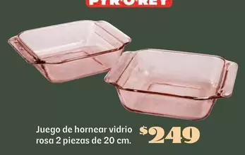 Oferta de Juego De Hornear Vidrio Rosa 2 Piezas De 20 Cm por $249 en Soriana Híper