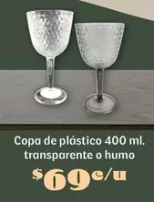 Oferta de Copa De Plastico 400Ml. Transparente O Humo en Soriana Híper