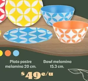 Oferta de Plato Postre Melamina por $49 en Soriana Híper