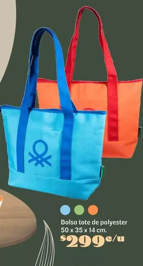 Oferta de Bolsa Tote De Polyester por $299 en Soriana Híper