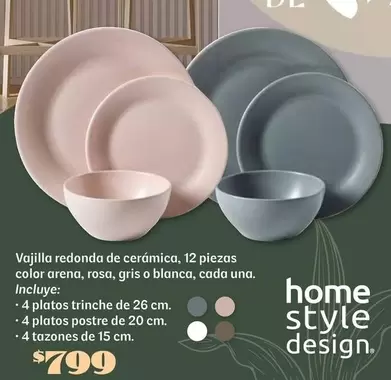 Oferta de Vajilla Redonda De Ceramica por $700 en Soriana Híper
