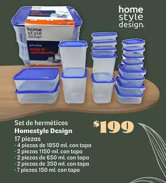 Oferta de Style - Set De Herméticos Homestyle Design por $199 en Soriana Híper