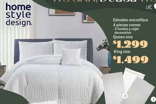 Oferta de Style - Edredón Microfibra 4 Piezas Crema por $1999 en Soriana Híper