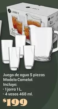 Oferta de Libbey - Juego De Agua 5 Piezas Modelo Camelot Incluye por $199 en Soriana Híper