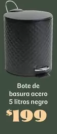 Oferta de Bote De Basura Acero 5 Litros Negro por $199 en Soriana Híper