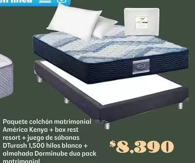 Oferta de Paquete Colchón Matrimonial América por $8390 en Soriana Híper