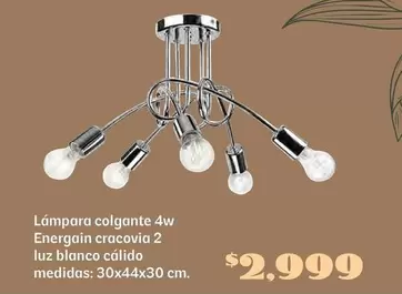 Oferta de Luz - Lámpara Colgante 4w Energain Cracovia 2 por $2999 en Soriana Híper