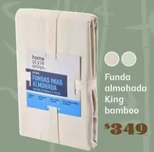 Oferta de Funda Almohada King Bamboo por $349 en Soriana Híper
