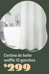 Oferta de Cortina De Bano Waffle 12 Ganchos en Soriana Híper