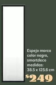 Oferta de Espejo Marco Color Negro, Smartdeco por $249 en Soriana Híper