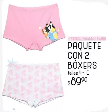 Oferta de Paquete Con 2 Boxers por $89.9 en Woolworth