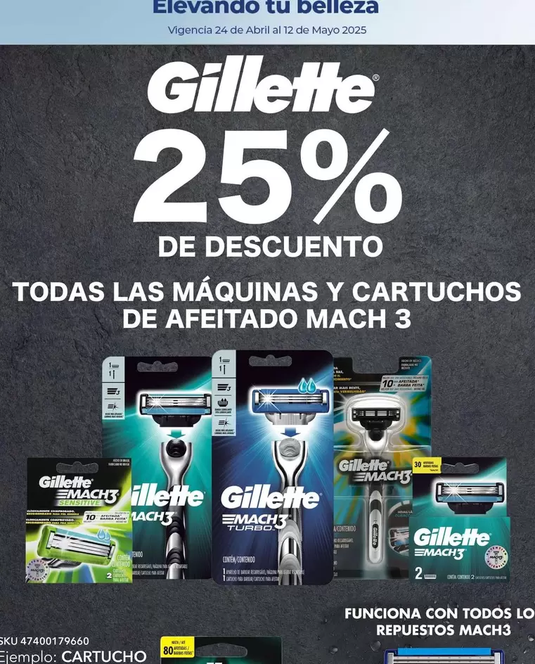 Oferta de Gillette - Todos Las Maquinas Y Cartuchos De Afeitado Mach 3 en Del Sol