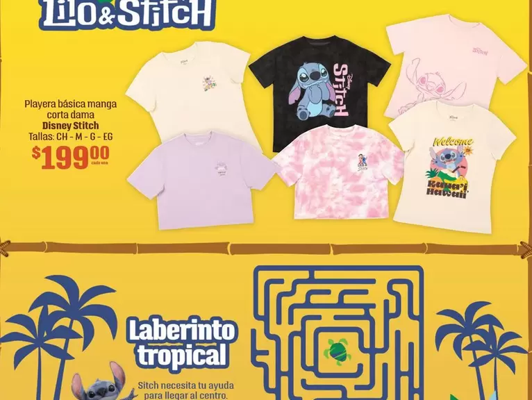 Oferta de Disney - Playera Lásica Manga  With Tullas Or M-g - Eg por $199 en Soriana Híper