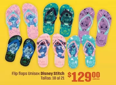 Oferta de Disney - Flip Flops Unisex  Stitch por $129 en Soriana Híper