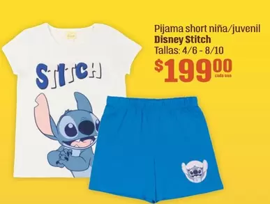 Oferta de Disney - Pijama Short Nina/Juvenil por $199 en Soriana Híper