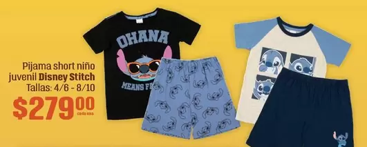 Oferta de Pijama Short Niño Juvenil por $279 en Soriana Híper