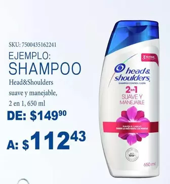 Oferta de Head & Shoulders - Shampoo por $112.43 en Woolworth