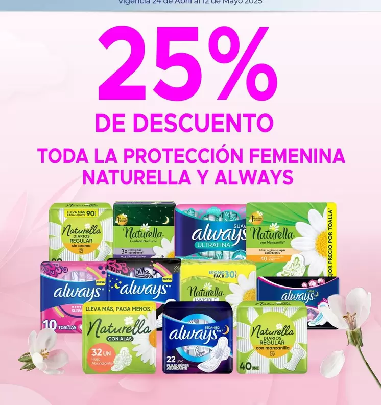 Oferta de Naturella - Toda La Protección Femenina  Y Always en Woolworth