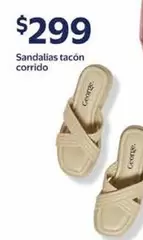Oferta de Sandalias Tacón Corrido por $299 en Walmart