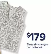 Oferta de Blusa Sin Mangas Con Botones por $179 en Walmart