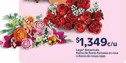 Oferta de LEGO - Lego Botanicals Ramo De Flores Fantasia En Rosa O Ramo De Rosas Rojas por $1349 en Walmart