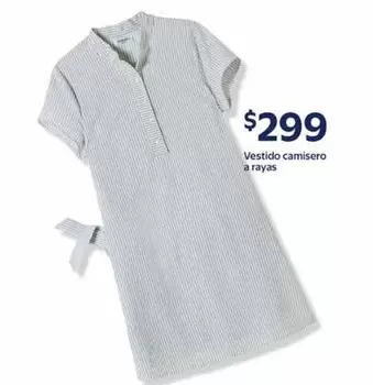 Oferta de Vestido Camisero A Rayas por $299 en Walmart