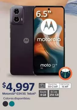 Oferta de Motorola - 6" G3 54 Tecled Colores Disponibles por $4997 en Walmart