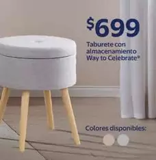 Oferta de Taburete Con Almacenamiento Way To CelebrateTM por $699 en Walmart