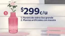Oferta de Florero De Vidrio Liso Grande por $299 en Walmart