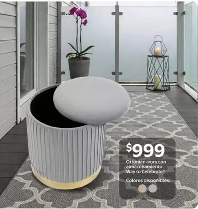 Oferta de Ottoman Ivory Con Almacommenteto por $999 en Walmart