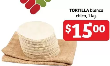 Oferta de Tortilla Blanca Chica por $15 en Soriana Híper