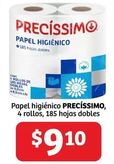 Oferta de Papel Higiénico 4 Rollos, 185 Hojas Dobles por $9.1 en Soriana Híper