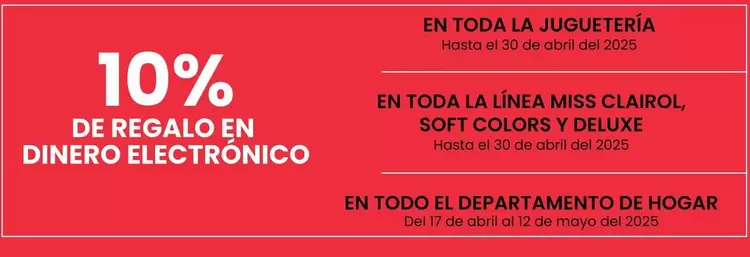 Oferta de Abril - En Toda La Linea Miss Clairoi, Soft Colors Y Deluxe en Del Sol