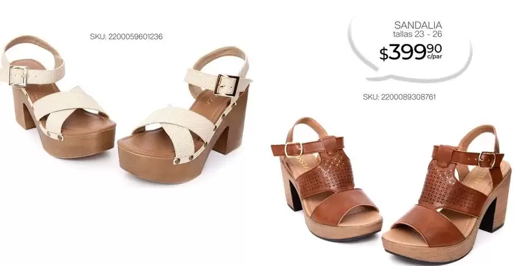 Oferta de Sandalia por $399.9 en Del Sol