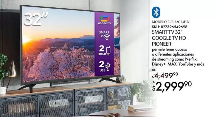 Oferta de Google - Smart Tv 32"  TvHD por $2999.9 en Del Sol
