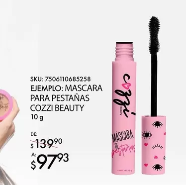 Oferta de Mascara Para Pestañas Cozzi Beauty por $97.93 en Del Sol