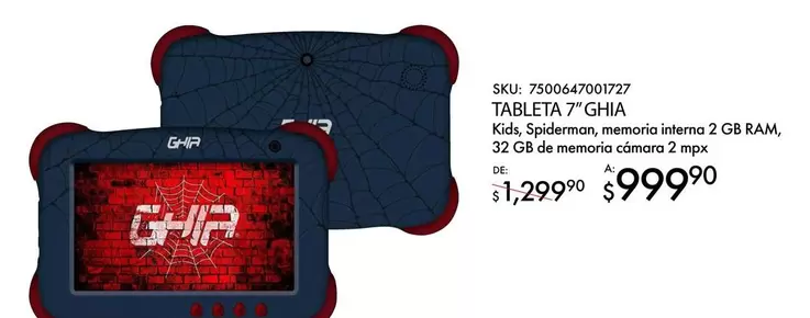 Oferta de Ghia - Tableta 7" Chia por $999.9 en Del Sol