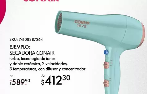 Oferta de Conair - Secadora por $589.9 en Del Sol