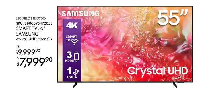 Oferta de Modelo - Smart Tv 55" por $7999 en Del Sol